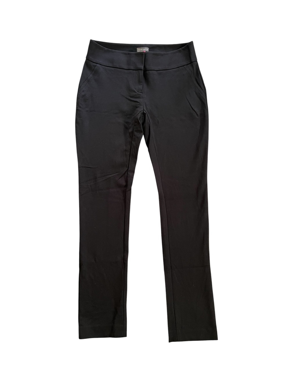 Vince Camuto Black Straight-Leg Mid-Rise Dress Pant Trousers Size 2